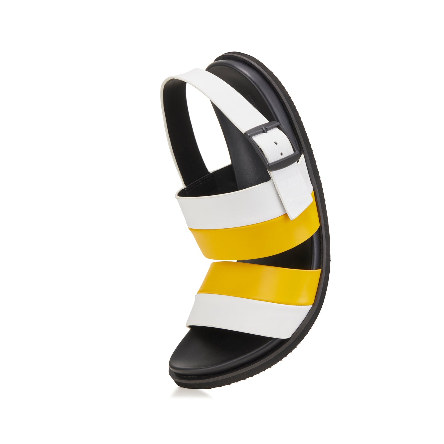 ETIENNE BACK SLING LEATHER SANDAL YELLOW/WHITE