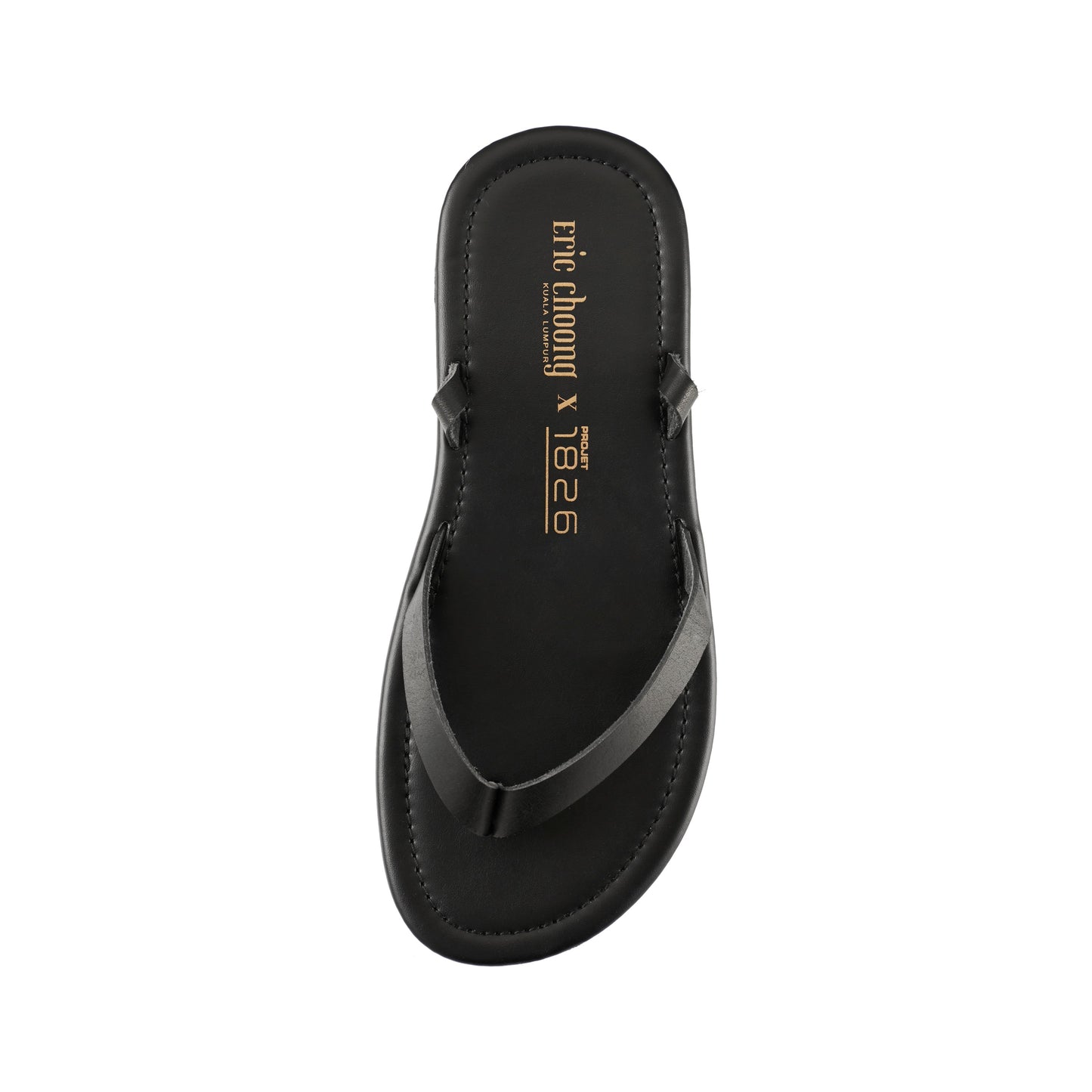 PROJET1826 X ERIC CHOONG EANRAIG THONG LEATHER SANDAL BLACK