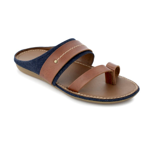 ANOD LEATHER THONG SLIPPER DARK BROWN