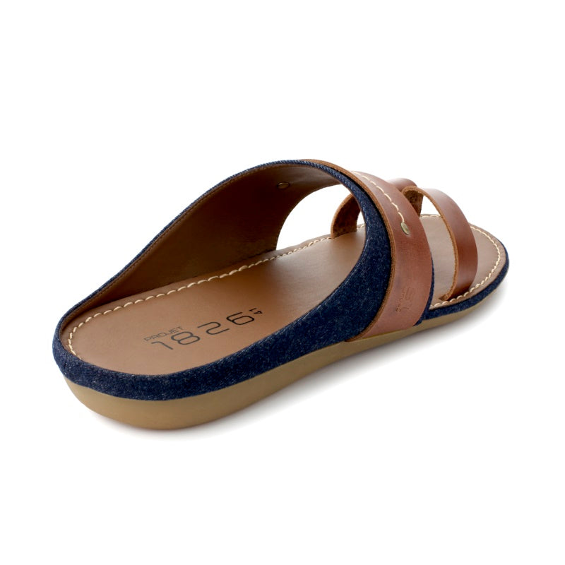 ANOD LEATHER THONG SLIPPER DARK BROWN