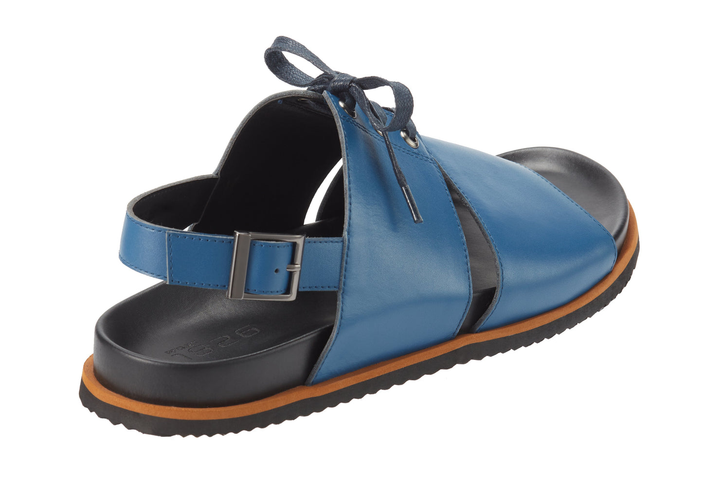 ENGELBERT LACE UP LEATHER SANDAL BLUE