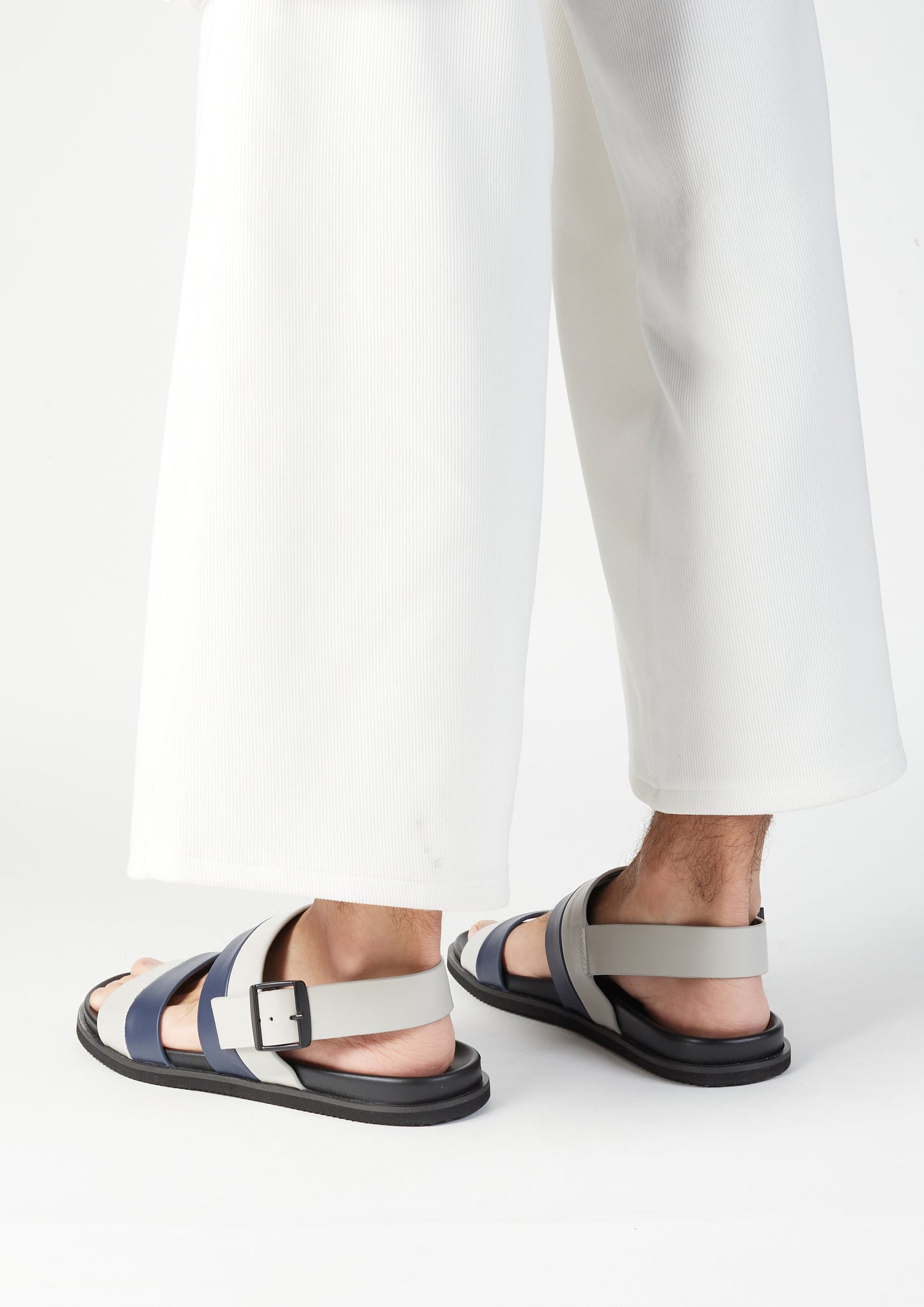 ETIENNE BACK SLING LEATHER SANDAL BLUE/GREY