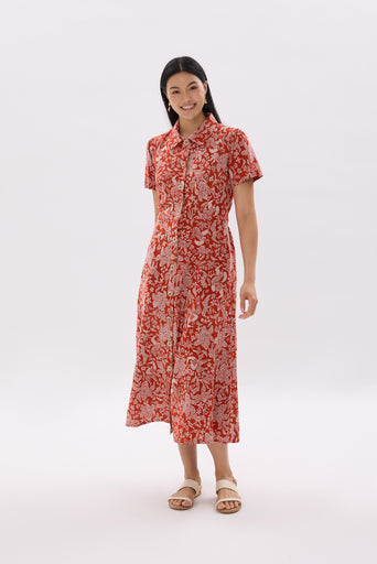 Lani Sleeve Maxi Dress - Orchid Surprise(Red)