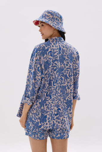 Resort Long Sleeve Shirt - Orchid Surprise (Blue)