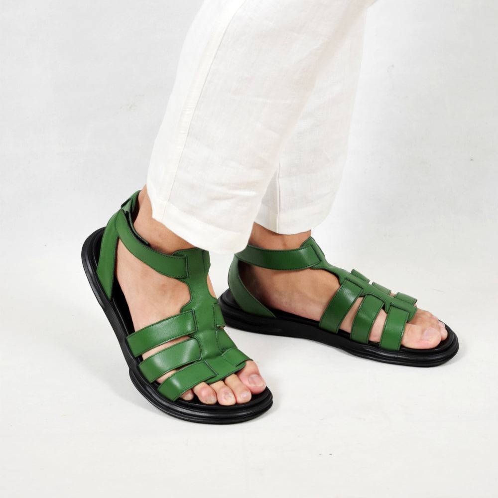 DANTON LEATHER SANDAL GREEN