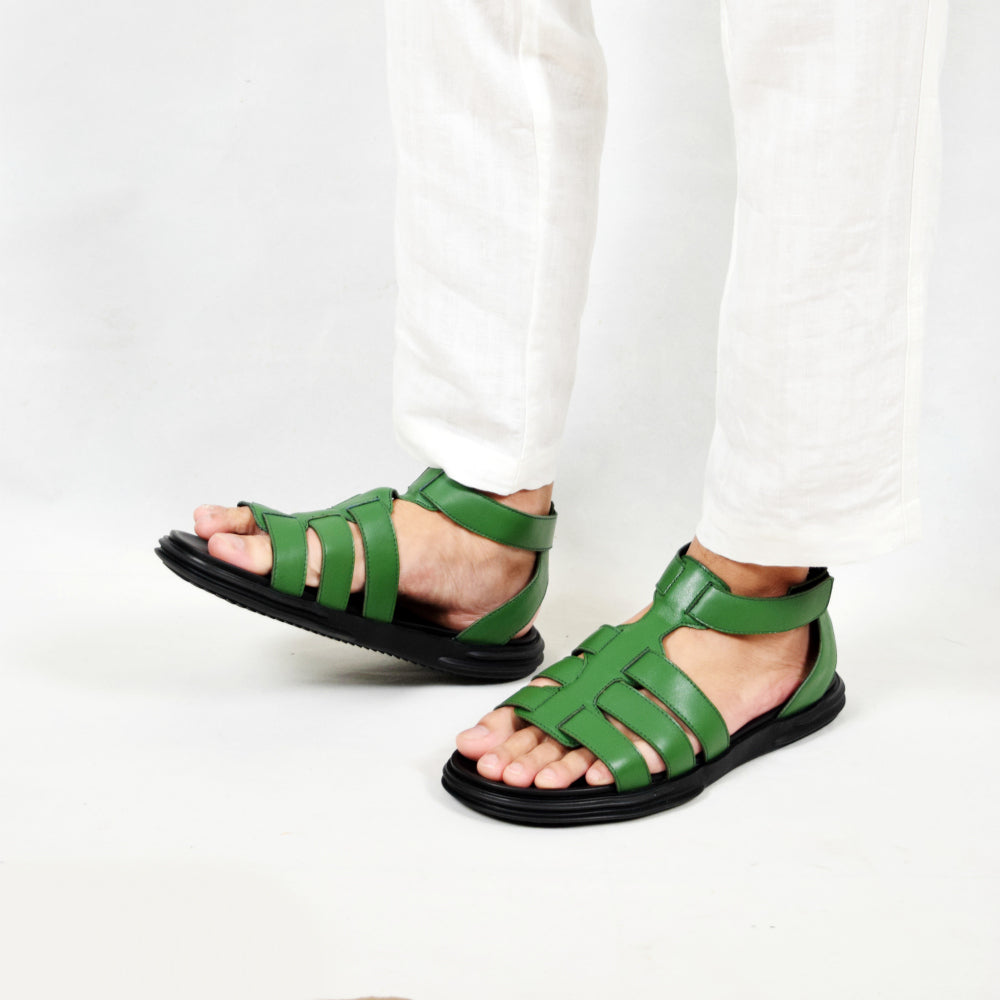 DANTON LEATHER SANDAL GREEN