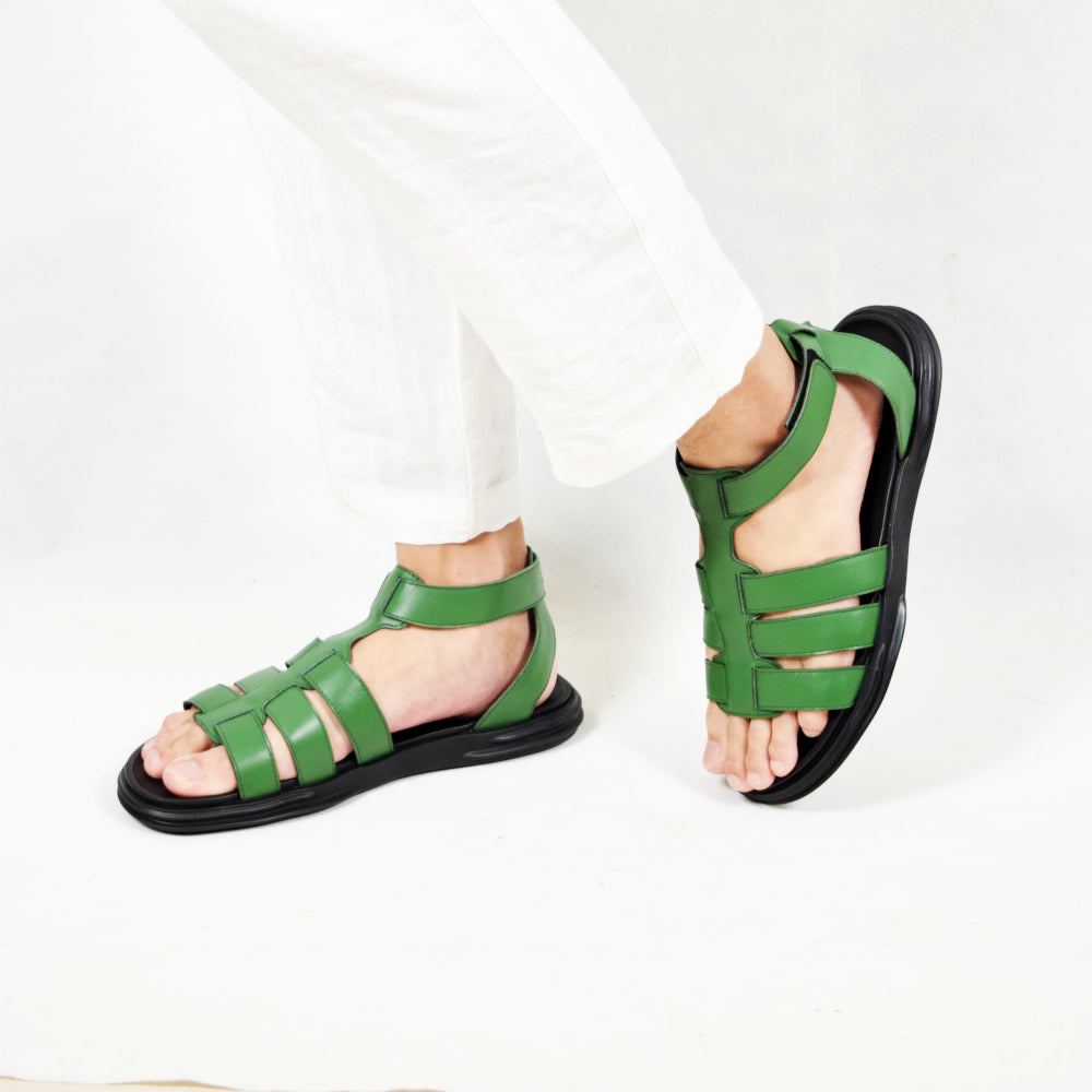 DANTON LEATHER SANDAL GREEN