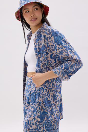 Resort Long Sleeve Shirt - Orchid Surprise (Blue)